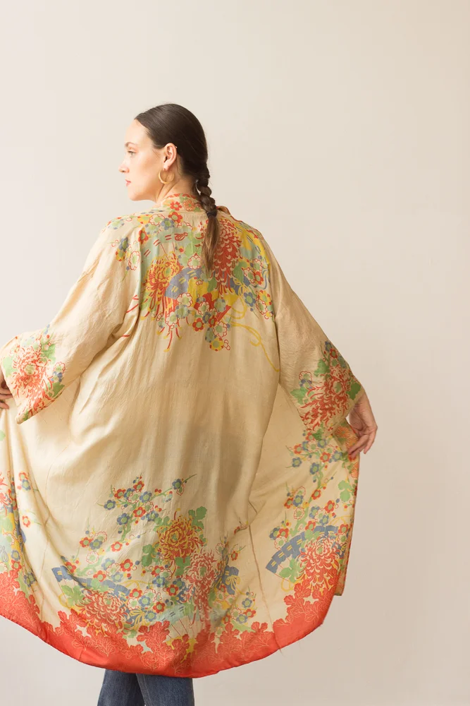 RARE 1920s Japanese Pongee Silk Robe — Wayward Collection